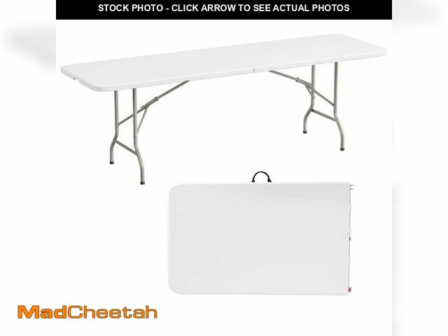 Lot 74-14613092 - Elevon Folding Table, 8 Feet Heavy Duty Fold-in-Half Utility Table Indoor Outdoor for Camping, Picni...
