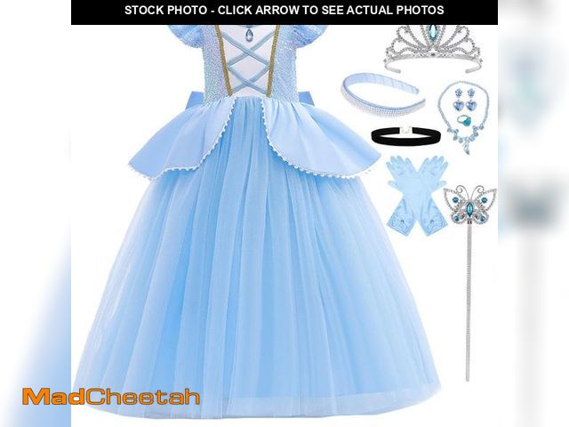 Lot 74-12217009 - iTVTi Princess Cinderella Costume for Girls Kids Cosplay Dress Carnival Halloween Party Outfit, Blue...