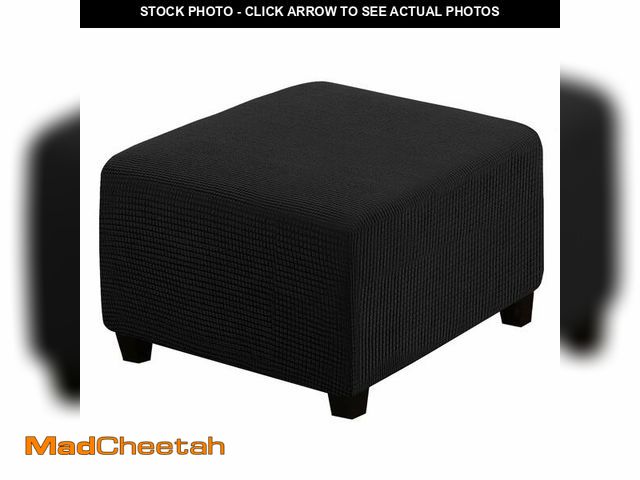 Lot 74-12699980 - DKSLIPGO Square Jacquard Ottoman Covers Ottoman Slipcovers Folding Storage Stool Protector Elastic B...