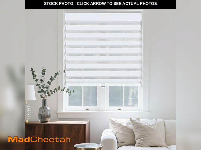 Lot 74-12866913 - Cordless Zebra Blinds for Windows, Dual Layer Day Night Light Filtering Privacy Window Shades, Free-...