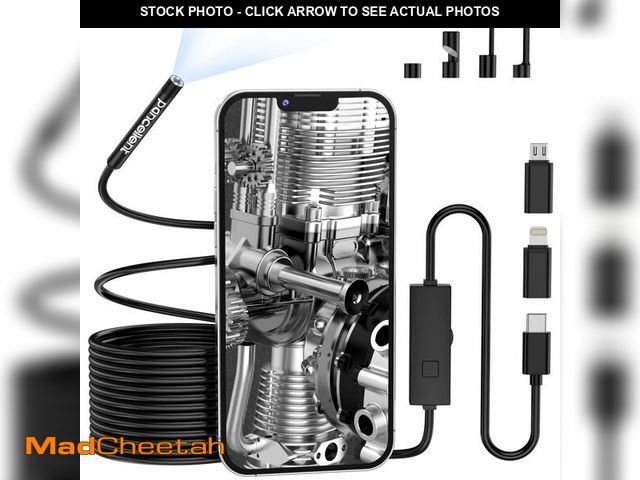 Lot 74-14204845 - 0.216 in Ultra-Thin Snake Inspection Borescope, Pancellent Type C Endoscope, Scope 1920P with 6 LED ...