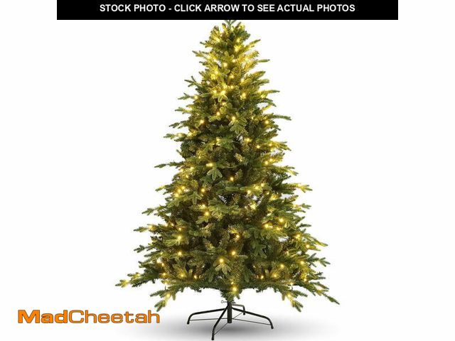 Lot 74-13060204 - Funcid 6ft Pre-Lit Artificial Aspen Christmas Tree with with 250 Incandescent Warm Lights Full Preli...