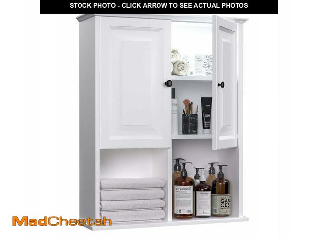 Lot 74-12782944 - HAIOOU Bathroom Wall Cabinet with Motion Sensor LED Light, Over Toilet Storage Cabinet with Bufferin...