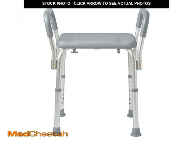 Lot 74-12137106 - Medline Backless Shower Chair with Arms - 350 lb. capacity, Bench, Stool, Seat for Elderly, Seniors ...