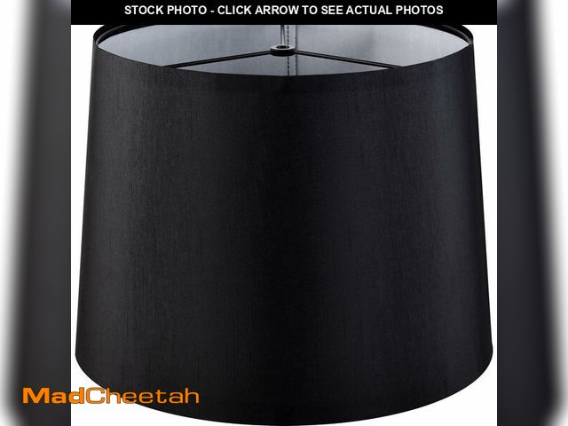 Lot 74-13543489 - GO&amp;SO Modern Black Lamp Shade Set of 1,Medium Drum Replacment Lampshade Silk,11 Ãâ 13" Ãâ1...