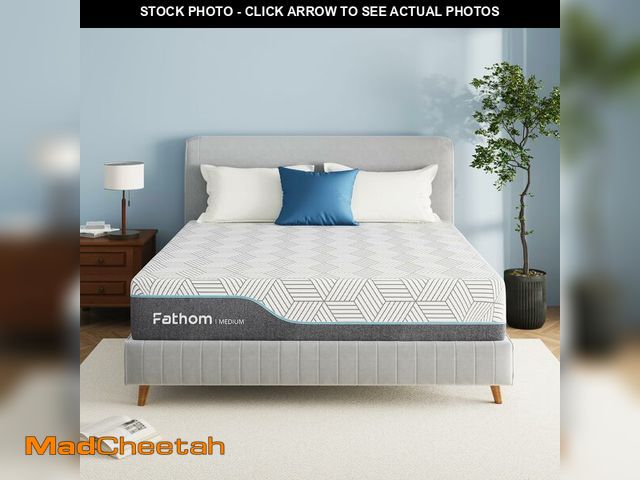 Lot 74-14251921 - FATHOM Medium Queen Mattress 12 Inch Memory Foam Mattress Queen Size Bed in a Box for Back Pain Reli...
