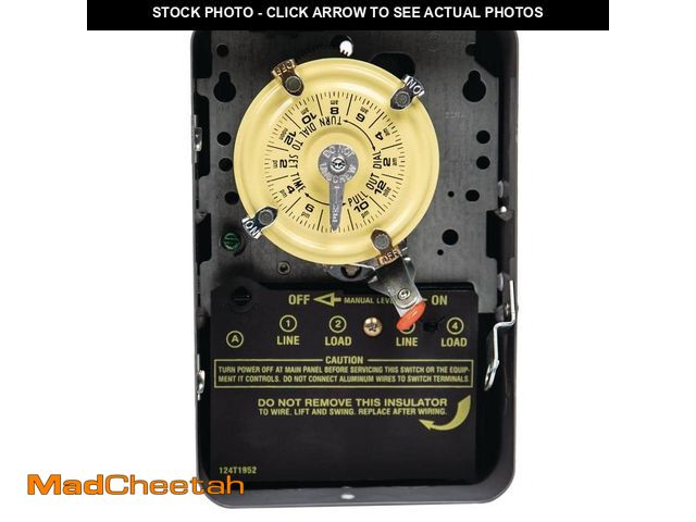Lot 74-14362324 - Intermatic 40 Amp 60-Minute Indoor Wall Mounted Mechanical Water Heater Timer, Steel, Gray - UNUSED