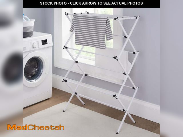 Lot 74-12687142 - Mainstays Expandable Steel Laundry Clothes Drying Rack, White - UNUSED