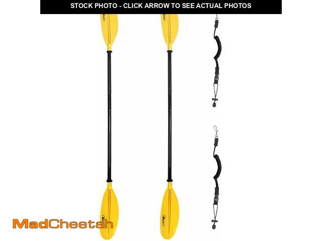 Lot 74-14282933 - ISURE MARINE 2Pcs Kayak Paddle 85in Kayaking Boating Canoeing Oar Aluminum Shaft Yellow Plastic Blad...