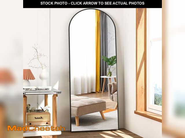 Lot 74-12803572 - CONGUILIAO Full Length Mirror 58"x18" Arch Floor Mirror with Stand Arched Mirror Full Body Mirror Bl...