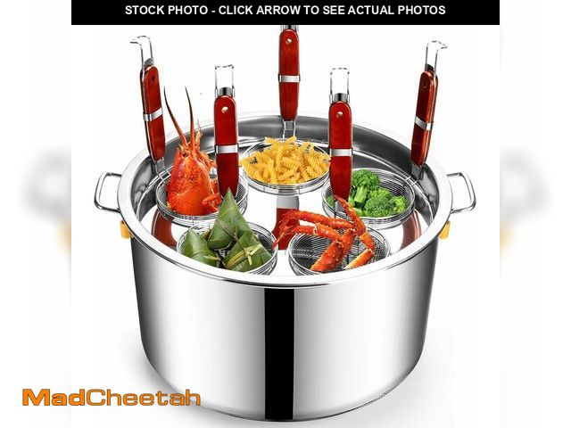 Lot 74-13040645 - Pasta Cooker Insert Set Stainless Steel Pasta Pot With Strainer Basket Multipots Cooking Tool For No...