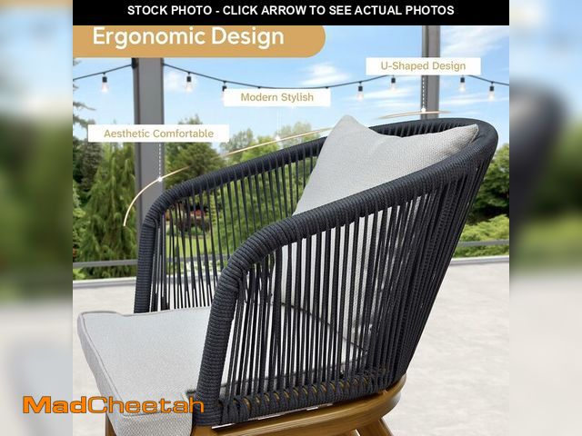 Lot 74-14392741 - PURPLE LEAF Patio Dining Chair Set Modern Wicker Outdoor Furniture Seating for Garden Deck Kitchen B...