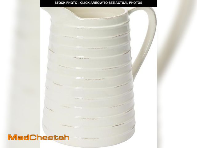 Lot 74-12398931 - Creative Co-Op White Ceramic Pitcher - UNUSED