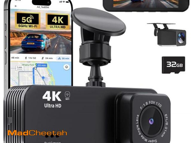 Lot 74-12325327 - *SEE DETAILS* Dash Cam Front and Rear, 4K+1080P Dual Dash Camera for Cars with 5G WiFi, Built-in 32G...