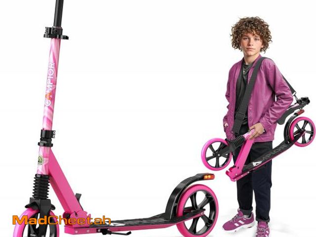 Lot 74-12136837 - Campior Kick Scooter for Ages 6+, for Kids, Teens, and Adults, Max Load 240 LBS, Foldable, 8-inch Bi...