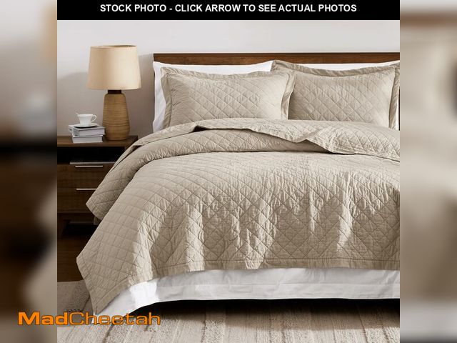 Lot 74-13774296 - WDCOZY 100% Cotton Quilt Queen Size Bedspread, Pre-Washed 3-Piece Lightweight Soft Coverlet Set with...