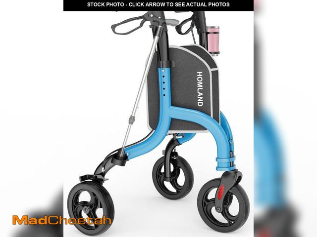 Lot 74-12137754 - HOMLAND 3 Wheel Walkers for Seniors, FSA/HSA Eligible Foldable Wheeled Rollator with Cane Hold and C...