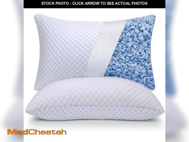 Lot 74-14258639 - OSBED Shredded Memory Foam Pillows Queen Size Set of 2 - UNUSED