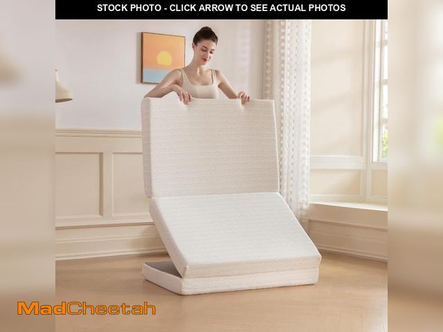 Lot 74-12137131 - MLILY Folding Mattress, 4 inch Single Tri-fold Memory Foam Mattress, Foldable Mattress with Storage ...
