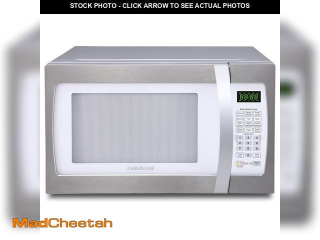 Lot 74-12773785 - Farberware Professional 1.3 cu. ft. 1100-Watt Countertop Microwave in Platinum with Smart Sensor Coo...