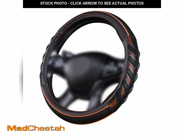 Lot 74-13624847 - Flying Banner car Steering Wheel Cover Faux Leather Massage Universal fit 3D Honeycomb Hole Anti-Sli...