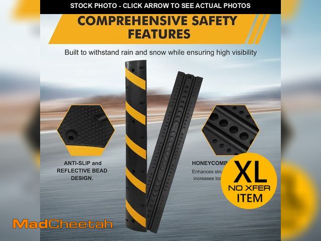 Lot 74-14612902 - (MISSING HARDWARE) Heavy Duty Rubber Speed Bump 6FT Curb Ramps for Driveway 66,000LBS - USED