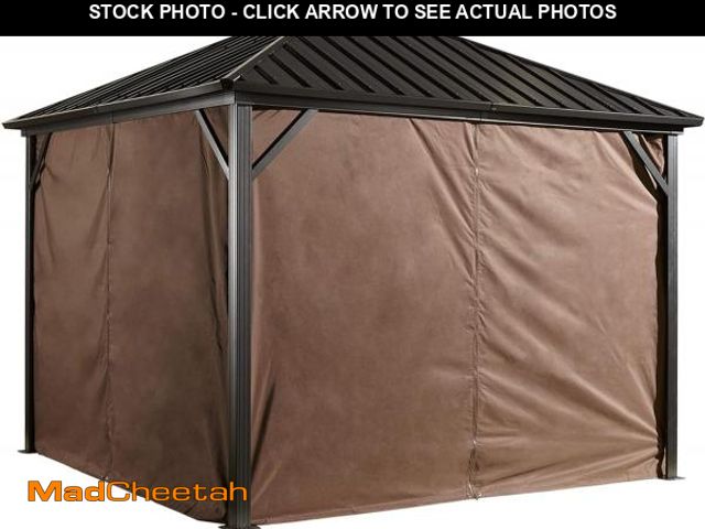 Lot 74-12396944 - Sojag Accessories Set of 4 8' x 8' Curtains for Dakota Outdoor Gazebo, Brown - UNUSED