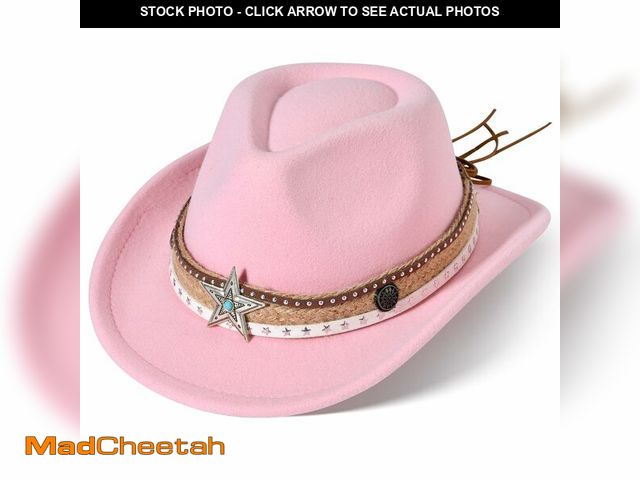 Lot 74-14303886 - Willheoy Kids Cowboy Hat for Boys Girls Western Cowgirl Hat with Buckle Belt Wide Brim Fedora Hat Dr...