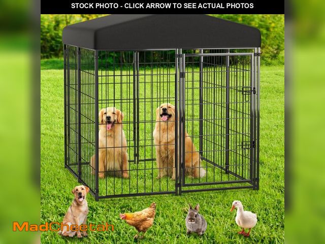 Lot 74-12156164 - Anyask Universal Heavy Duty Medium Metal Dog Kennel Playpen with Sun/Rain Proof Top for Dog Cat Duck...