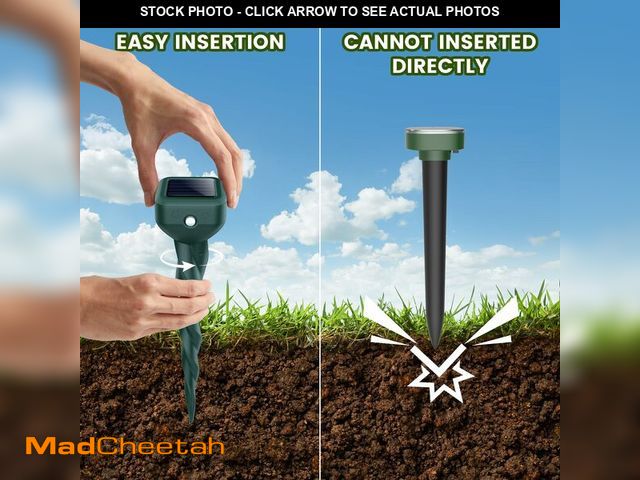 Lot 74-14377481 - 8 Pack, IP 65 Waterproof Ultrasonic Deterrent Stakes, Get Rid of Rabbit, for Lawns Garden - USED