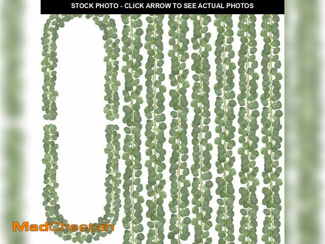 Lot 74-13567879 - CQURE 16Pcs Eucalyptus Garland,Artificial Eucalyptus Leaves Table Greenery Garland Wreath Vines for ...