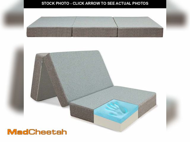 Lot 74-12817114 - MAXYOYO Adult 6 Inch Folding Queen Futon Mattresses Tri-Fold Camping Mattress with Washable Cover - ...