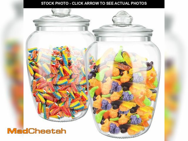 Lot 74-14341837 - YEXEXINM 2 Pcs 74 oz Glass Candy &amp; Cookie Jars with Airtight Lids, Decorative Apothecary Jars, C...