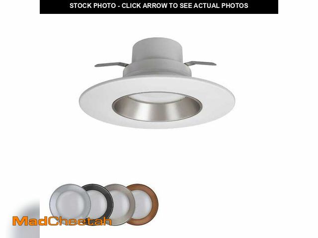 Lot 74-12557169 - *DIRTY/MISSNG 3 RIMS* Commercial Electric 5 in./6 in. Integrated LED Recessed Light Trim 4 Color Baf...