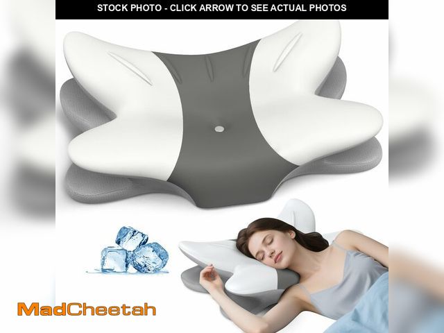 Lot 74-13958987 - Cervical Neck Pillow for Pain Relief - Ergonomic Pillow Memory Foam Pillows for Sleeping, Cooling Or...