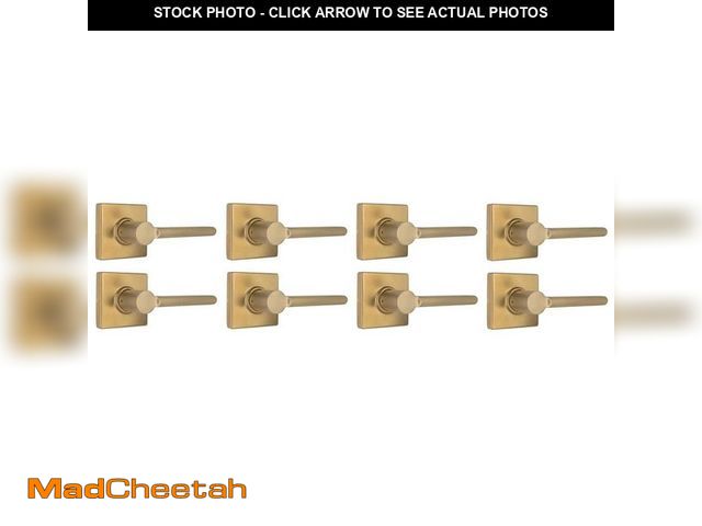 Lot 74-14276254 - Tonebridge Brushed Gold Hall/Closet Door Lever with Square Rose 8-Pack - UNUSED