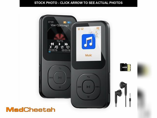 Lot 74-14205664 - 64GB MP3 Player with Bluetooth 5.3-30Hrs Music Playtime, PECSU Portable Music Player for Sports Runn...