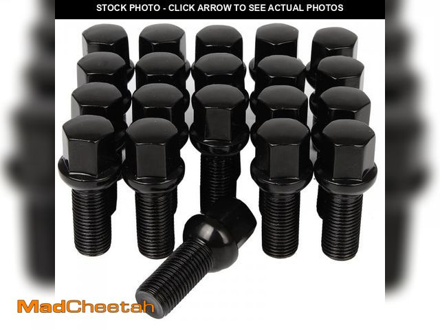 Lot 74-12215235 - ECCPP 14x1.5 Wheel Lug Bolts 20pcs Wheel Lug Nuts Black Thread Pitch 14x1.5 for 2006-2016 for Porsch...