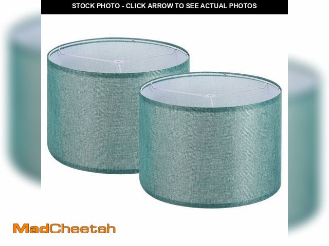 Lot 74-14063272 - PATIKIL Drum Lamp Shades Set of 2, 13"x13"x9" Linen Round Lamp Shade for Table Lamps Easy Assembly L...