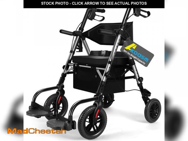 Lot 74-12357224 - Foldable Rollator Walker for Seniors with Seat, Lightweight 2 In 1 Rolling Walkers Wheelchair Combo ...