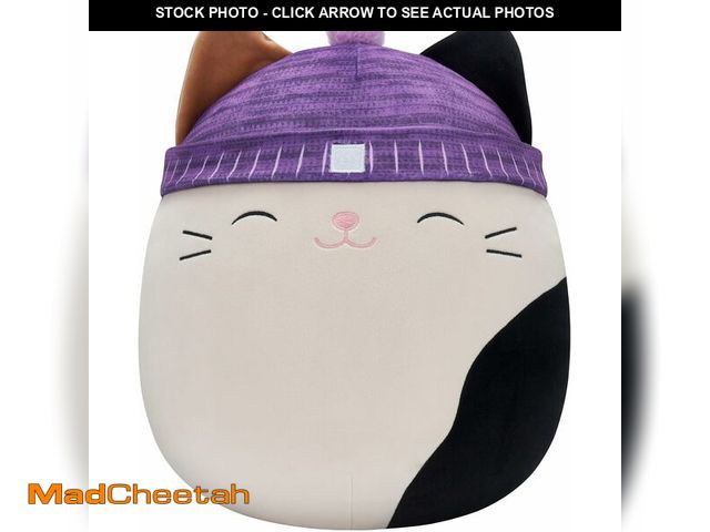 Lot 74-13041723 - Squishmallows Original 14-Inch Cam Calico Cat with Purple Hat - Large Ultrasoft Official Jazwares Pl...