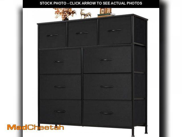 Lot 74-12159002 - JOINSUN 9 Drawers Dresser, Storage Organizer Units for Clothing, Closet, Fabric Bins, Wood Top, Stee...