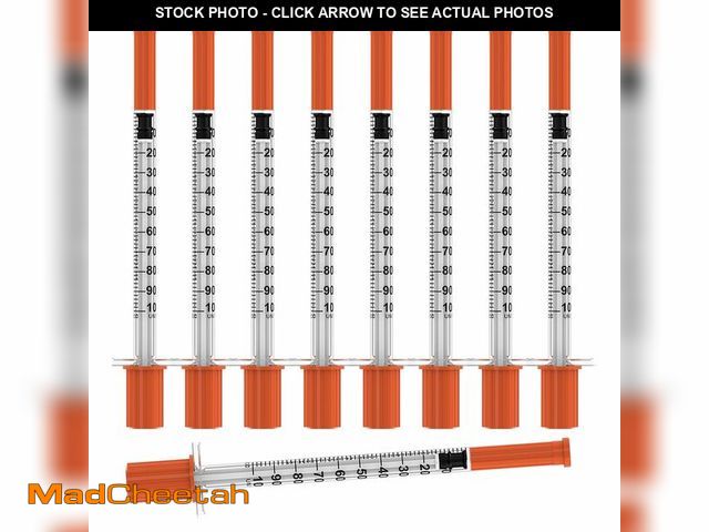 Lot 74-14065706 - U-100 Disposable Syringes with Needle,1ml/cc,30G 5/16" (8mm), Individually Wrapped Ã¢â¬â 100 Pack...