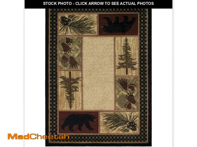 Lot 74-12662133 - Rustic Lodge Black Bear 8x10 Area Rug, 7'10x9'10 - UNUSED