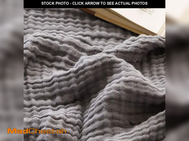 Lot 74-12306097 - EMME Muslin Grey Throw Blanket 100% Cotton Bed Blankets for Adults and Baby 60"x80" Lightweight Soft...