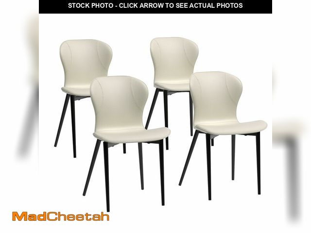 Lot 74-13123454 - VFF Dining Chairs Set of 4, Modern Kitchen Dining Room Chairs with Sturdy Metal Legs and PU Leather ...