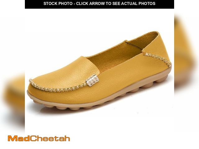Lot 74-13631471 - VenusCelia Women's Natural Comfort Walking Flat Loafer(8 M US,Yellow) - USED