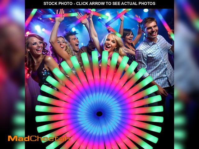 Lot 74-12123033 - wellent 55 PCS Foam Glow Sticks, Foam Light Up Sticks Party Supplies with 3 Mode Colorful Flashing, ...