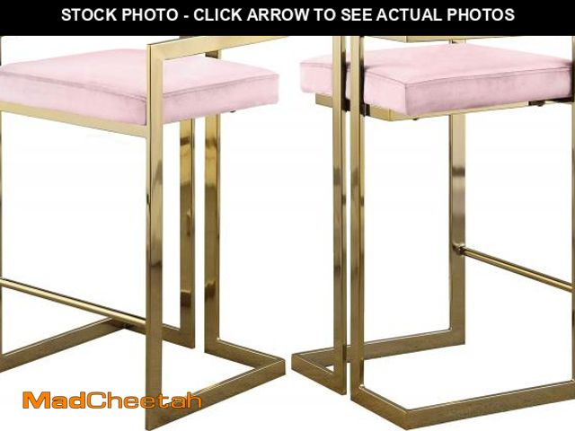 Lot 74-12399971 - Meridian Furniture 912Pink-C Ezra Collection Modern | Contemporary Upholstered Counter Height Stool ...