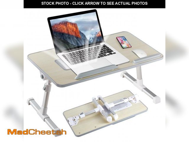 Lot 74-12165125 - Lap Desk for Laptop, 8AMTECH Laptop Stand Ajustable Laptop Table with Cooling Fan Office Desk for La...